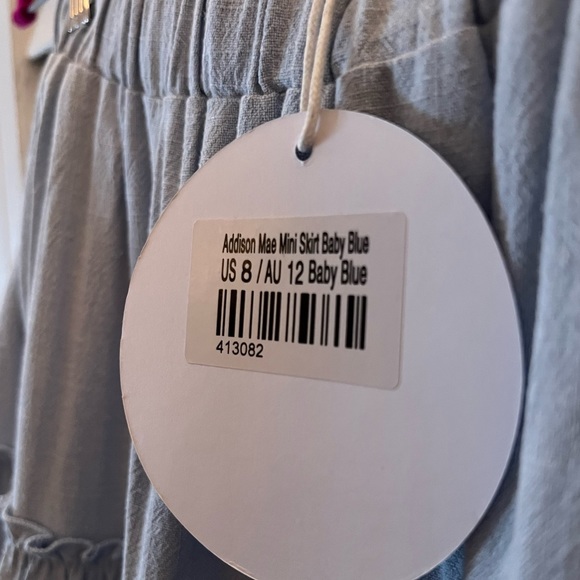 Princess Polly- Addison Mae Mini Skirt- Baby Blue - Picture 4 of 5